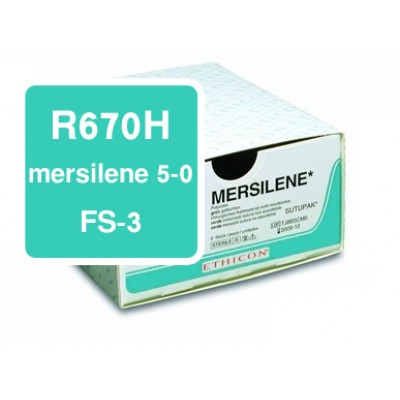 Ethicon polyester R670H mersilene 5-0, FS-3, DS-16 per 36