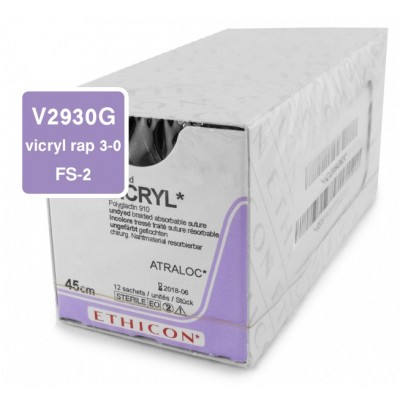 Ethicon vicryl rapide V2930G 3-0 (45cm), FS-2, DS-18,5 per 12