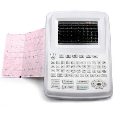 SE-1201 12-kanaals cardiograaf met interpretatie en touchscreen